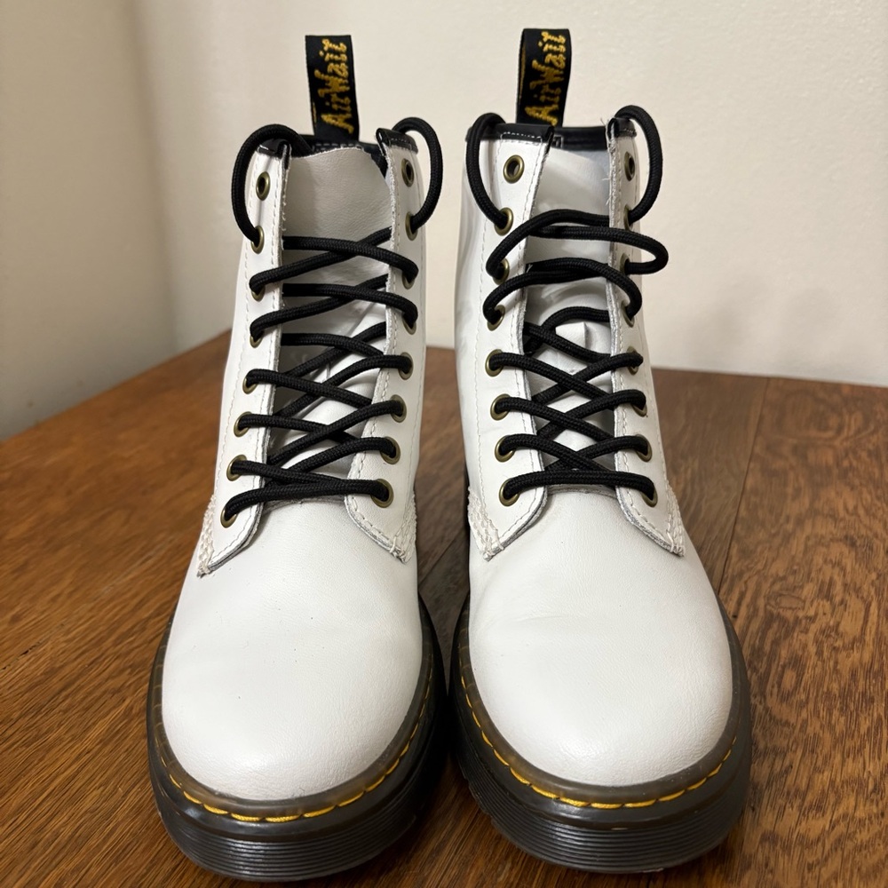 Dr. Martens White Boots with Black Laces Women's Size 6
